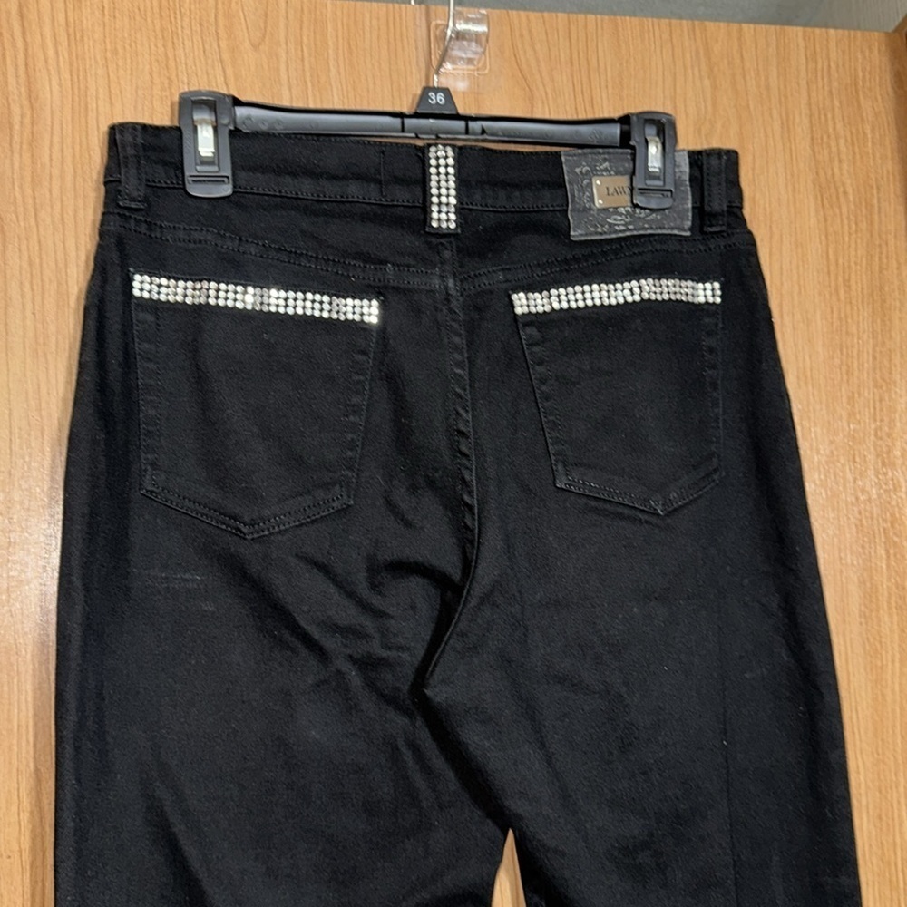 Lawman western style black jeans rhinestone size 9 - Picture 3 of 5